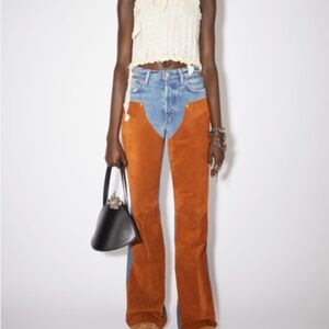 Acne Studios Suede denim trousers - Mid Blue